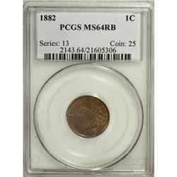 1882 1C Red and Brown MS64 PCGS