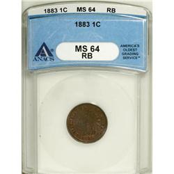 1883 1C Red and Brown MS64 ANACS