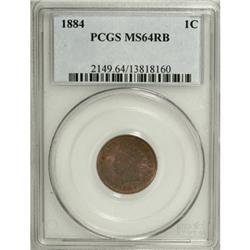 1884 1C Red and Brown MS64 PCGS
