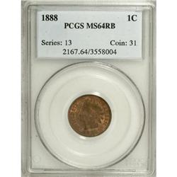 1888 1C Red and Brown MS64 PCGS