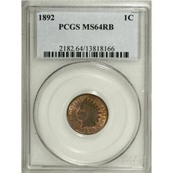 1892 1C Red and Brown MS64 PCGS