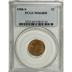 1908-S 1C Red and Brown MS64 PCGS