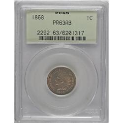 1868 1C Red and Brown PR63 PCGS