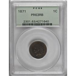 1871 1C Red and Brown PR63 PCGS