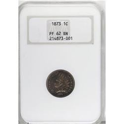 1873 1C Closed 3 Red and Brown PR62 NGC