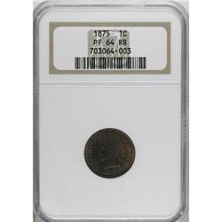 1875 1C Red and Brown PR64 NGC