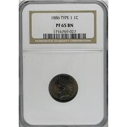 1886 1C Type One Brown PR65 NGC