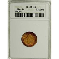 1890 1C Red and Brown PR64 ANACS