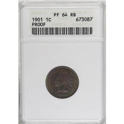 1901 1C Red and Brown PR64 ANACS
