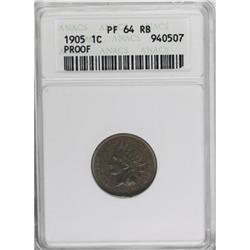 1905 1C Red and Brown PR64 ANACS