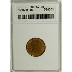1916-D 1C Red and Brown MS64 ANACS