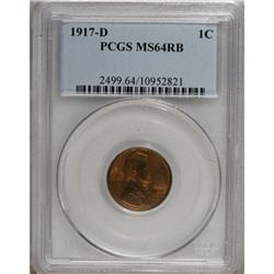 1917-D 1C Red and Brown MS64 PCGS