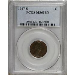 1917-S 1C Brown MS63 PCGS
