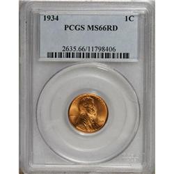 1934 1C Red MS66 PCGS
