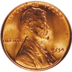 1934 1C Red MS66 PCGS