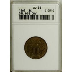 1865 2C AU58 ANACS