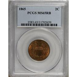 1865 2C Red and Brown MS65 PCGS