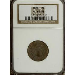 1868 2C Red and Brown MS64 NGC