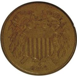 1871 2C Brown MS63 NGC