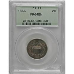 1866 2C Brown PR64 PCGS