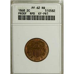 1868 2C Red and Brown PR62 ANACS