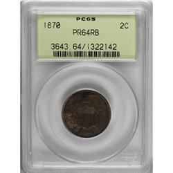 1870 2C Red and Brown PR64 PCGS