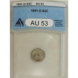 1851-O 3CS AU53 ANACS