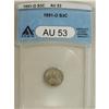 Image 1 : 1851-O 3CS AU53 ANACS