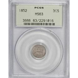 1852 3CS MS63 PCGS