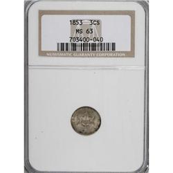 1853 3CS MS63 NGC