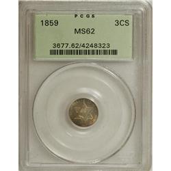 1859 3CS MS62 PCGS