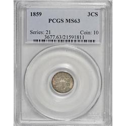 1859 3CS MS63 PCGS