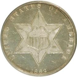 1862 3CS MS63 PCGS