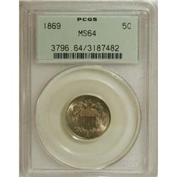 1869 5C MS64 PCGS