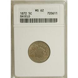 1872 5C MS62 ANACS