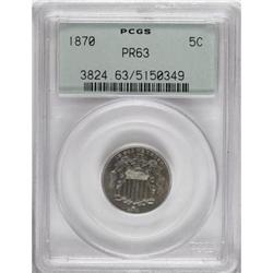 1870 5C PR63 PCGS