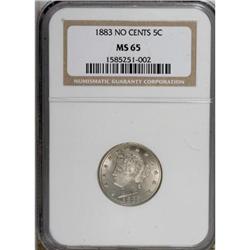 1883 5C No Cents MS65 NGC