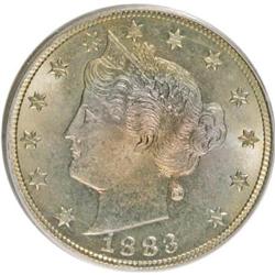 1883 5C No Cents MS65 PCGS