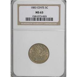 1883 5C With Cents MS63 NGC