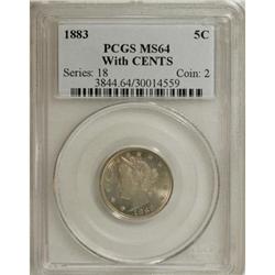 1883 5C With Cents MS64 PCGS