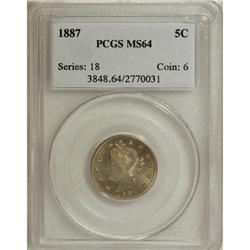 1887 5C MS64 PCGS
