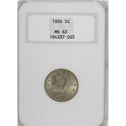 1890 5C MS63 NGC