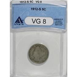 1912-S 5C VG8 ANACS