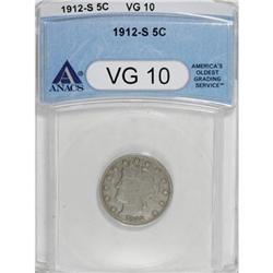 1912-S 5C VG10 ANACS
