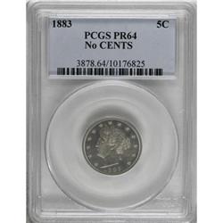 1883 5C No Cents PR64 PCGS