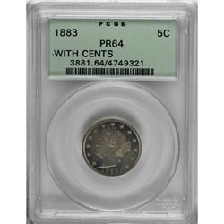1883 5C With Cents PR64 PCGS