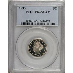 1893 5C Cameo PR65 PCGS