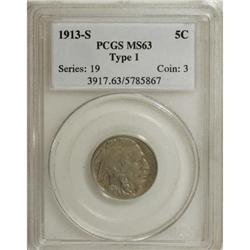 1913-S 5C Type One MS63 PCGS
