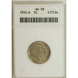 1914-D 5C AU58 ANACS