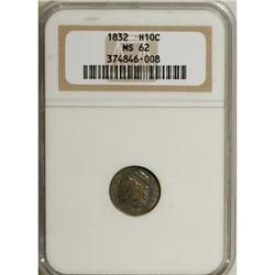 1832 H10C MS62 NGC